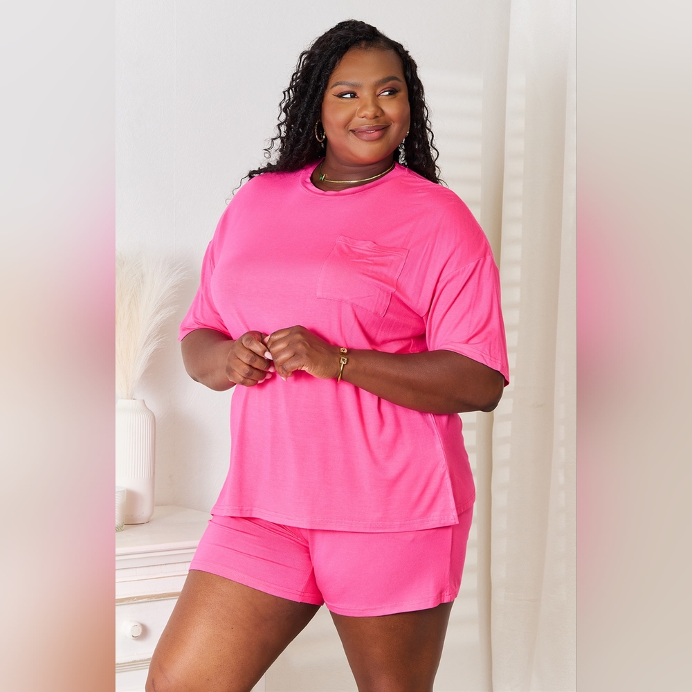 Basic Bae Full Size Soft Rayon Half Sleeve Top and Shorts Set - Picture 3 of 11